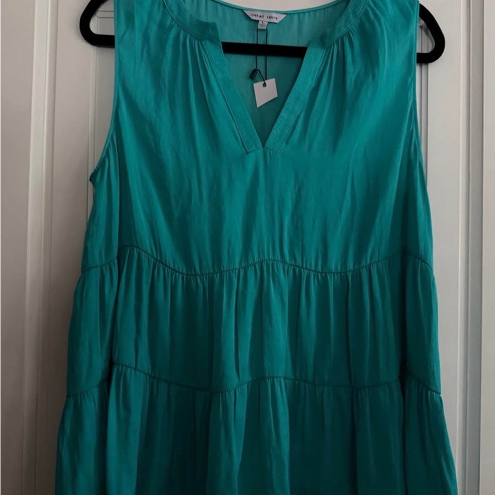 Naked Zebra Turquoise Sleeveless Tunic